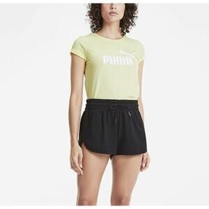Puma Women's ESS Logo Tee in Spring Yellow Short Sleeve Shirt X-Small XS NWT